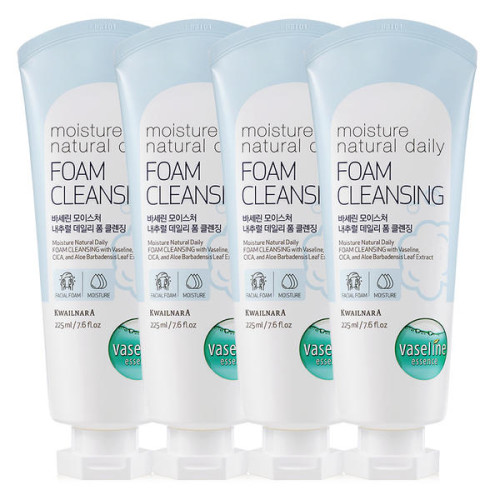 바세린 모이스처 내추럴 클렌징폼 225ml 4개